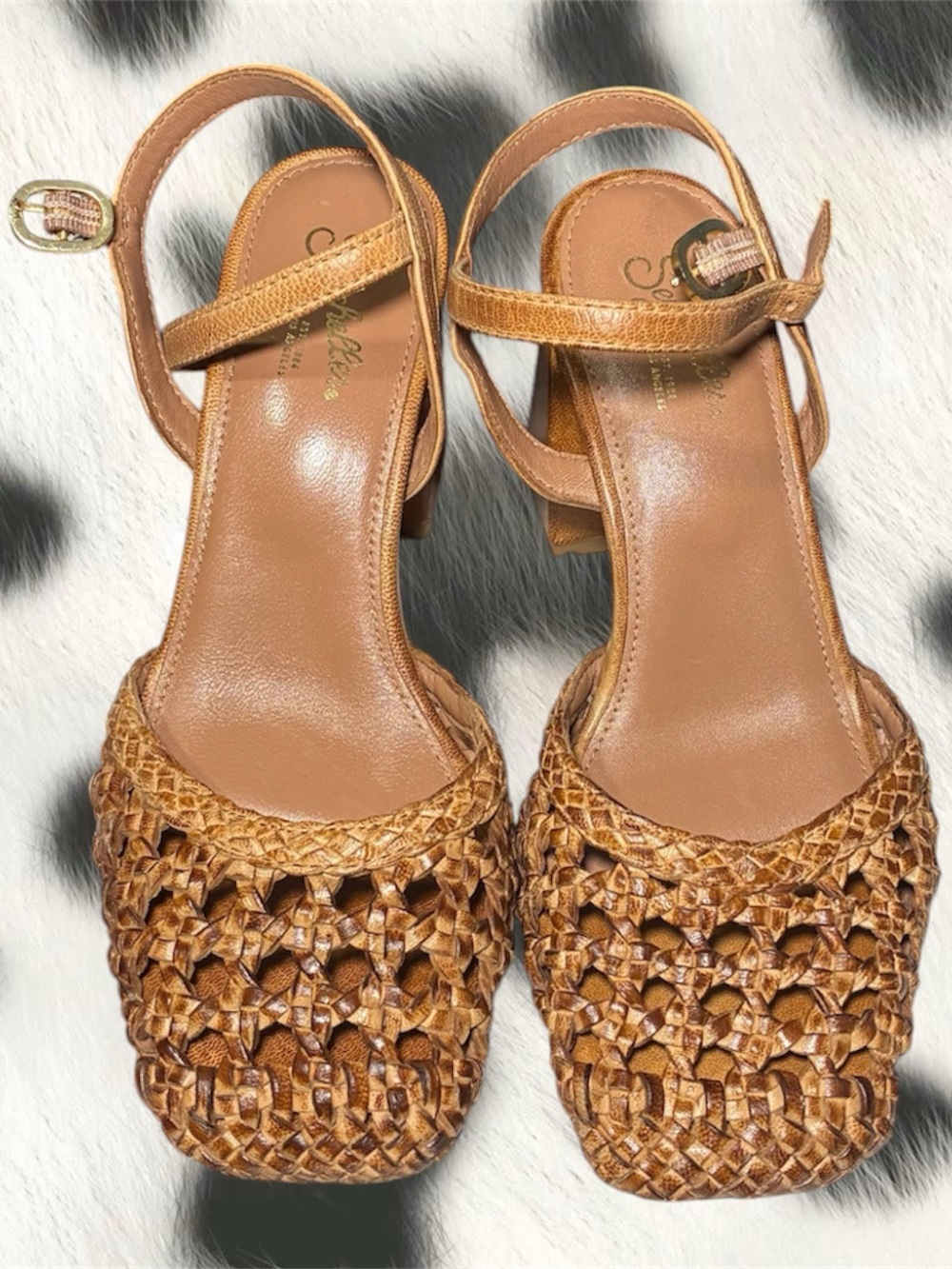 Seychelles Tan Woven Ankle-Strap Sandals